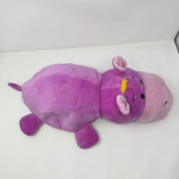 2015 Flip A Zoo Geo Giraffe Ava Hippo 2 in 1 Reversible Purple Brown 19" Plush - Picture 10 of 12